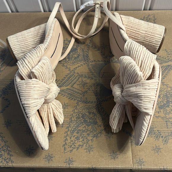 Loeffler Randall Camellia Pleated Knot Heeled Sandal Heel 8 NEW - Picture 3 of 12
